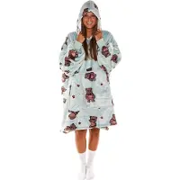 Noony Beary oversized hoodie deken - plaids met mouwen - fleece deken met mouwen - ultrazachte binnenkant - hoodie blanket - one size fits all