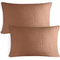 Famanu – Set van 2 mousseline kussenslopen 40 x 80 cm, koper, 100% katoen, - gecertificeerd en ademend