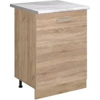 Vicco Keukenonderkast R-Line Sonoma/Goudkleurig Eiken 60 cm met 1 deur marmer werkblad, Model 72205