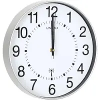 Unilux 400094562 Wandklok WAVE - Ø 30 cm, radio-gestuurde wandklok, metaalgrijs