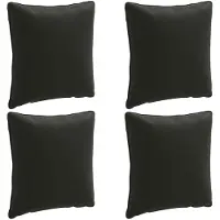 vidaXL Rugkussen PUTTEN 4 st 100% Polyester Zwart 40 x 40 x 15 cm