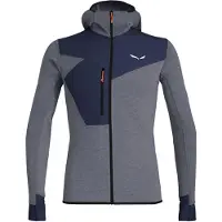 Salewa - Puez 2 Dry L/S Hood Full-Zip Tee - Fleecevest S, grijs/blauw