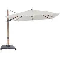 Axi Alina Zweefparasol Rechthoekig 300x300 cm, Houtlook/Beige | Parasol voor Tuin / Terras met Gepoedercoat Frame | Incl. Parasoelvoet & Hoes |