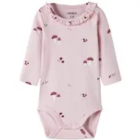 Name it BABY katoenen romper met ruches en print - roze All over print - maat 86