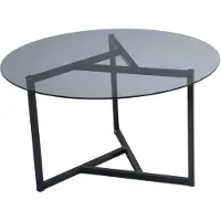 Skye Decor , Trio salontafel / gerookt gehard glas S402F, Salontafels, Rookkleur, Metaal, 75 x 42 x 75 cm