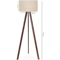 Opviq , AYD - 2581, Vloerlamp, Beige, MDF, 38 x 38 x 140 cm