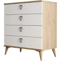 Skye Decor , Ladekast, Versa-Ce 3616, Gemelamineerde spaanplaat, Eiken & Wit, 80 x 45 x 90,8 cm