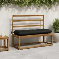 vidaXL Bankkussen VIANEN 100% Polyester Zwart 110 x 40 x 12 cm