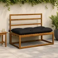 vidaXL Bankkussen VIANEN 100% Polyester Zwart 110 x 60 x 12 cm