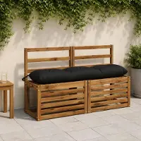 vidaXL Bankkussen VIANEN 100% Polyester Zwart 120 x 30 x 12 cm