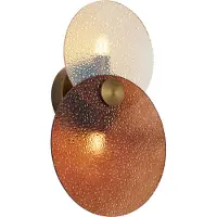 QAZQA Art Deco wandlamp donker brons met amber glas 2-lichts - Text