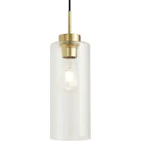 QAZQA Art Deco hanglamp goud met helder glas voor railsysteem 1-fase - Iconic Laura