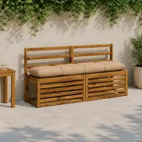 vidaXL Bankkussen VIANEN 100% Polyester Zand 140 x 30 x 12 cm