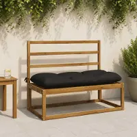 vidaXL Bankkussen VIANEN 100% Polyester Zwart 120 x 50 x 12 cm