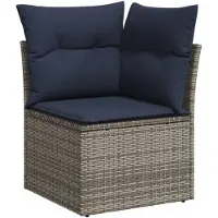 vidaXL | Tuinbank | met kussens, grijs, 62 x 62 x 69 cm, polyrotan