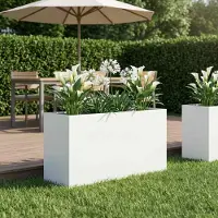 vidaXL Plantenbak Wit 100 x 30 x 40 cm Koudgewalst staal