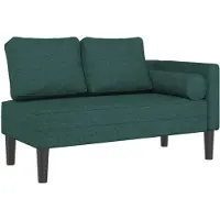 vidaXL Chaise longue met kussens stof donkergroen