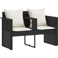 vidaXL Tuinbed met parasol, bruin, van polyrotan