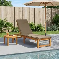 vidaXL Ligstoel Kussen GEMERT 100% Polyester Taupe 200 x 55 x 3 cm