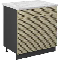 Vicco Keukenonderkast Fame-Line Eiken paneel 80 cm , WB Marmer, Model 51315