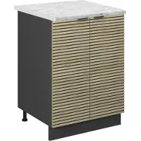 Vicco Keukenonderkast Fame-Line Eiken paneel 60 cm , WB Marmer, Model 51299