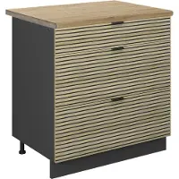 Vicco Keukenonderkast Fame-Line Eiken paneel 80 cm met 3 laden, WB Eik, Model 51423