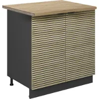 Vicco Keukenonderkast Fame-Line Eiken paneel/Antraciet 80 cm goudkleurig eiken werkblad, Model 51302