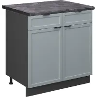 Vicco Keukenonderkast Fame-Line Licht blauw-grijs 80 cm , WB Antraciet, Model 50667