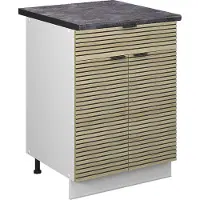Vicco Keukenonderkast Fame-Line Eiken paneel 60 cm met lade, WB Antraciet, Model 51402