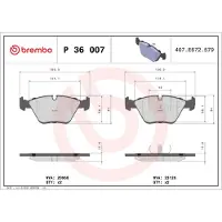 Brembo Remblokken set P 36 007 Brembo voor o.a. DAIMLER, JAGUAR