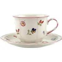 Villeroy & Boch Petite Fleur Cappuccinokopje Met Schotel - Koffiekopjes Porselein White - 23683-23685