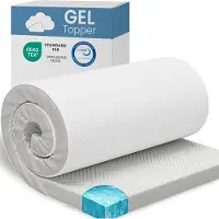Aktiv shop GmbH ELONEO Gel Topper, 80x190 cm, matrasbeschermer gemaakt van 5 cm dik gel-traagschuim, met een ademende 3D-netstof hoes. Comfortabele matrasbeschermer voor het bed