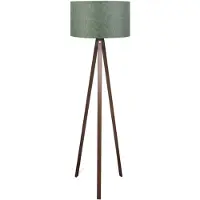 Opviq Verlichting - Vloerlamp Lotte in Groen MDF - Afmetingen 38x38x140cm - Perfect voor Sfeervolle Verlichting