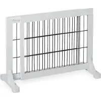 Relaxdays veiligheidshekje uitschuifbaar - hondenhekje - deurhek - 56 cm hoog - wit