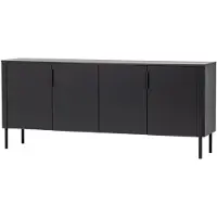 Woood Gunnar Dressoir 200 cm - Grenen - Matzwart - 85x201x44