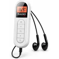 VHV - Lavalier FM-radio - met LCD Display - Oplaadbaar - Koptelefoonaansluiting - Kleine - Noodpakket Must Have - Zakradio - Draagbare Noodradio - Voor fitness, hardlopen, wandelen en kamperen