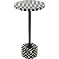 Kare Design bijzettafel Domero Chess, wit/zwart, diameter 25 cm, geschikt voor de woonkamer