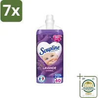 Soupline 7 x Wasverzachter Lavendel 1350 ml - Grootverpakking - Wasverzachter - Wasverzachter Lavendel - Wasverzachter 30 Dagen - Wasverzachter 92% Natuurlijk - Wasverzachter Milieuvriendelijk