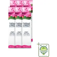 Therme 6 x - Interieurspray - Saigon Pink Lotus - Oosterse Romantiek in Huis - 60 ml - Grootverpakking - Vaatwasstrips - Interieurspray - Geur - Oosterse Geur - Saigon Pink Lotus - Wellness