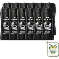 Axe 12 x XL - 3-in-1 Douchegel - Black - Frozen Pear & Cedarwoord - 12hrs Long Lasting Scent - 400 ml - Wasstrips - Douchegel - Lichaam - Gezicht - Haar - Frisheid