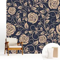 Wallfluent Fotobehang - Marine Vliesbehang - 250x250 cm - Romantische Bloemen Muurschildering - Gang behang Achtergronden En Patronen - Fotobehang Vlies - Gang behang