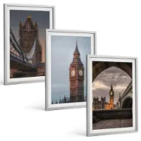 Coloray 3-Delige Schilderij Set - Uitzicht Op Londen Met De Brug En De Big Ben. - 40 x 60 cm - Muurdecoratie - Decoratieve Schilderijen - Wohnzimmer - Stijlvolle Muurdecoratie