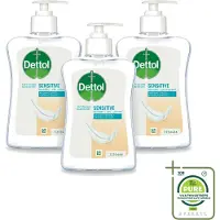 Dettol 3 x – Handzeep Gevoelige Huid – Mild & Verzorgend – 250 ml - Grootverpakking - Vaatwasstrips - Gevoelige Huid - Handhygiëne - Antibacteriële Handzeep - Glycerine - Zeepvrije Handzeep