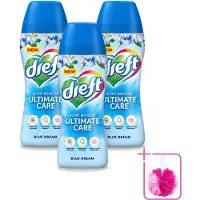 Dreft 3 x - Ultimate Care - Wasverzachter - Geurbooster - Gekleurde Was - Blauwe Droom - 15 Wasbeurten - Bulkverpakking - Wasmiddel - Douchemop - Geurbooster