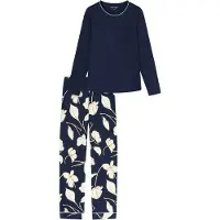 Schiesser Pyjama 'Comfort Nightwear' donkerblauw