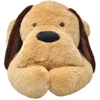 vidaXL Knuffel, hond, pluche, bruin, 120 cm