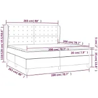 vidaXL Boxspring met matras fluweel donkergroen 200x200 cm