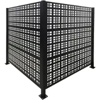 Relaxdays afdekking voor vuilnisbakken, vierkant, 2 panelen, elk 120 x 120 cm, modulaire afscherming, omheining voor vuilnisbakken, zwart