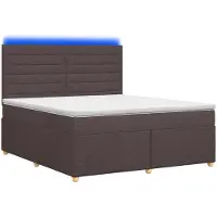 vidaXL Boxspringbed met matras, donkerbruin, 140 x 200 cm, gestoffeerd
