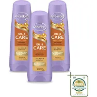 Unilever 3 x Andrélon Oil & Care Conditioner voor droog en kroeshaar, 200 ml - Voorraadverpakking - 3 stuks